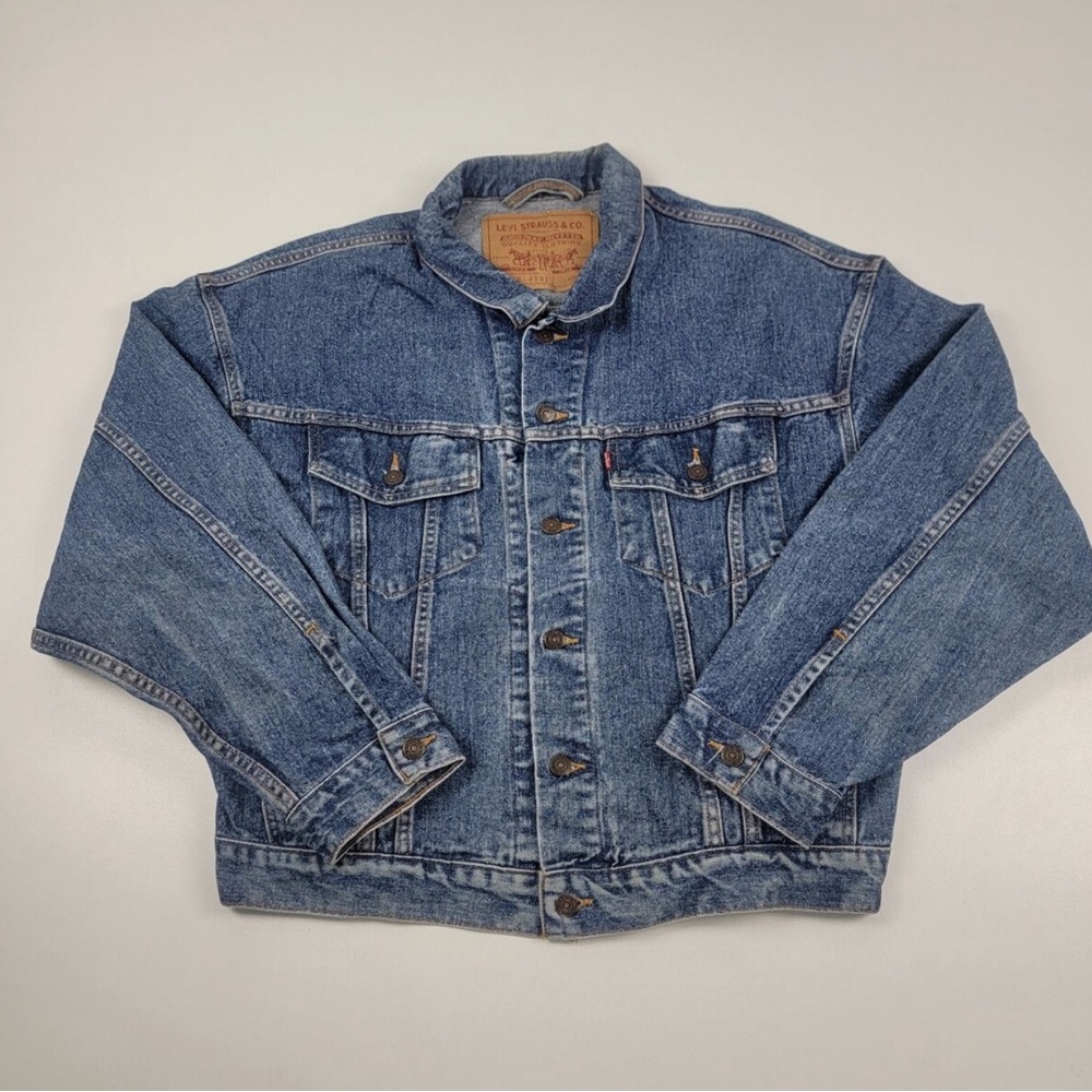 Vintage Levis Denim Jacket Mens Large Light Wash 80s 90s 70598 4891 Button Up